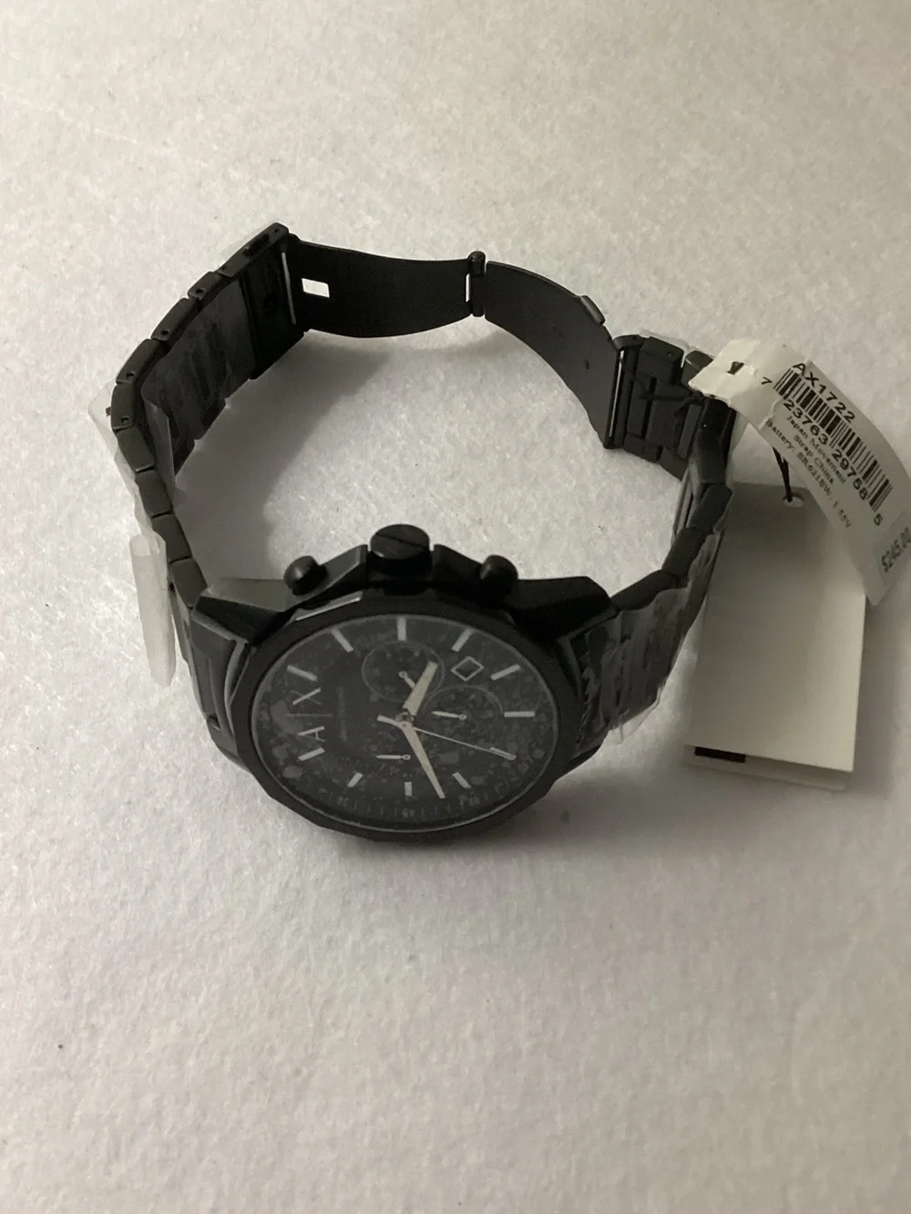 A/X Armani Exchange Chronograph Black Stainless Steel Bracelet Watch 44mm